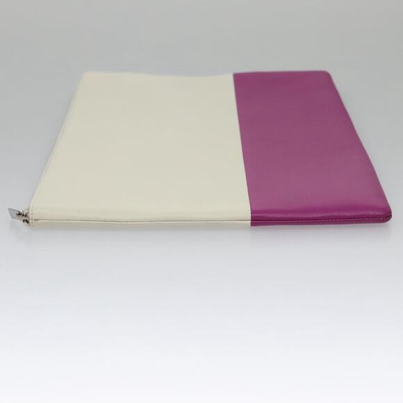 CELINE Clutch Bag Leather Purple White Silver - Picture 4 of 16
